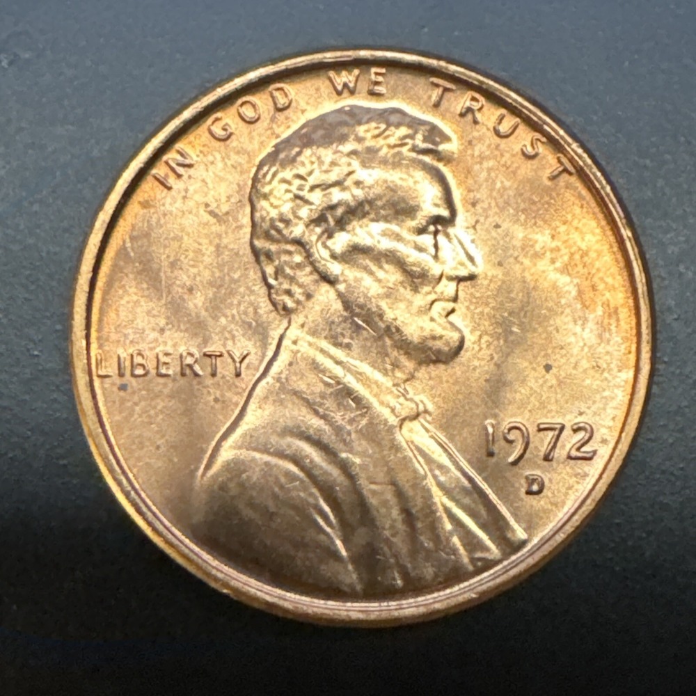 1972 D Lincoln Memorial Cent/Penny - BU - Uncirculated - Red